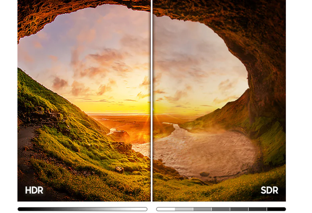 Απεικονίζεται η σύγκριση HDR και SDR ποιότητας.